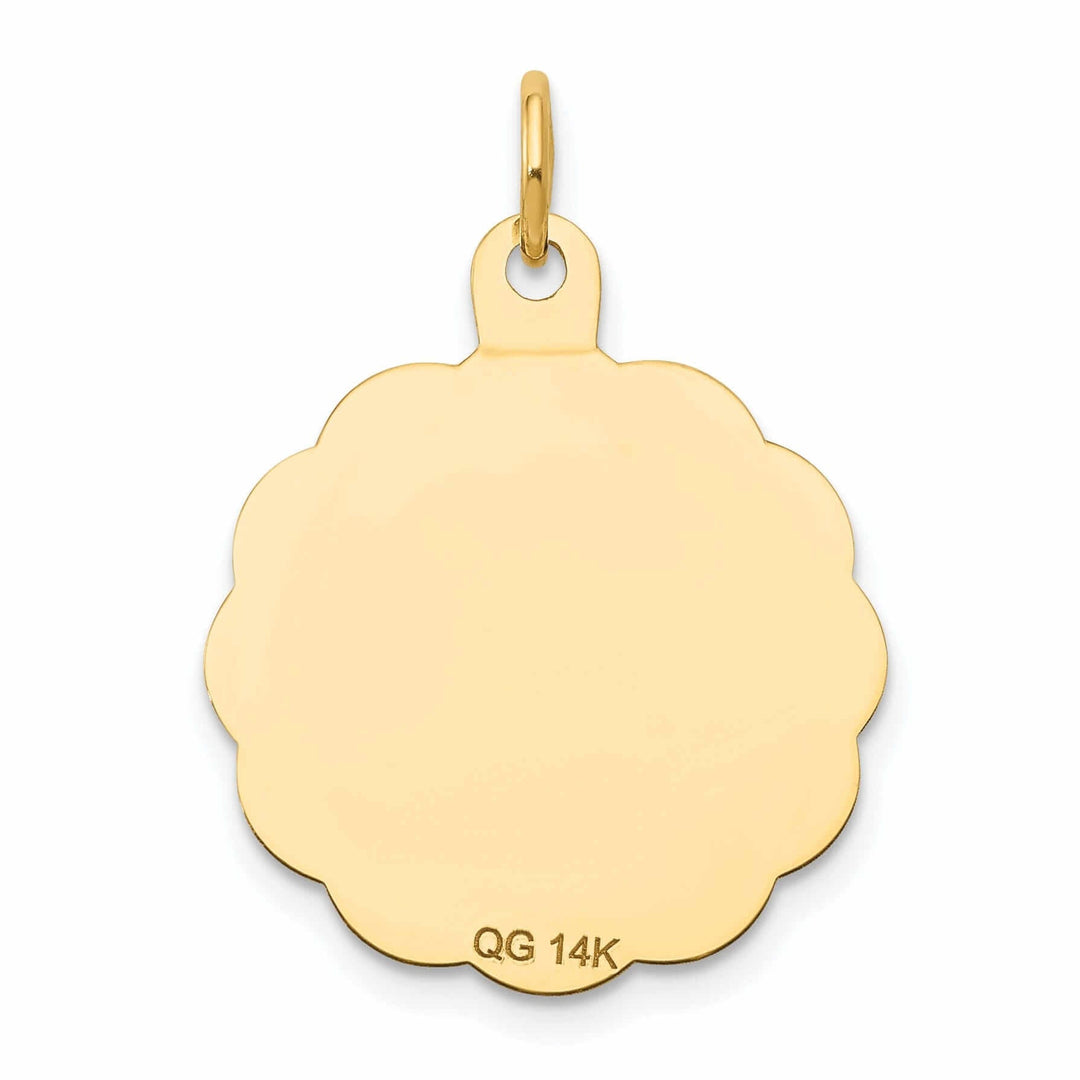 Lovely Rita's Pendants & Charms 14 Yellow Gold First Holy Communion Disc Medal. Engraving fee $22.00.