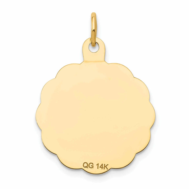 Lovely Rita's Pendants & Charms 14 Yellow Gold First Holy Communion Disc Medal. Engraving fee $22.00.