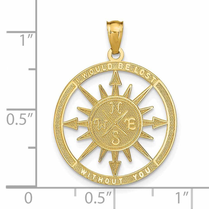 Lovely Rita's Pendants & Charms 14 Yellow Gold Lost Without You Compass Pendant