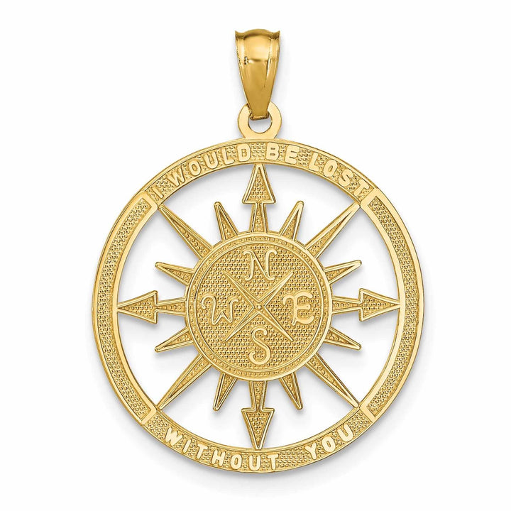 Lovely Rita's Pendants & Charms 14 Yellow Gold Lost Without You Compass Pendant