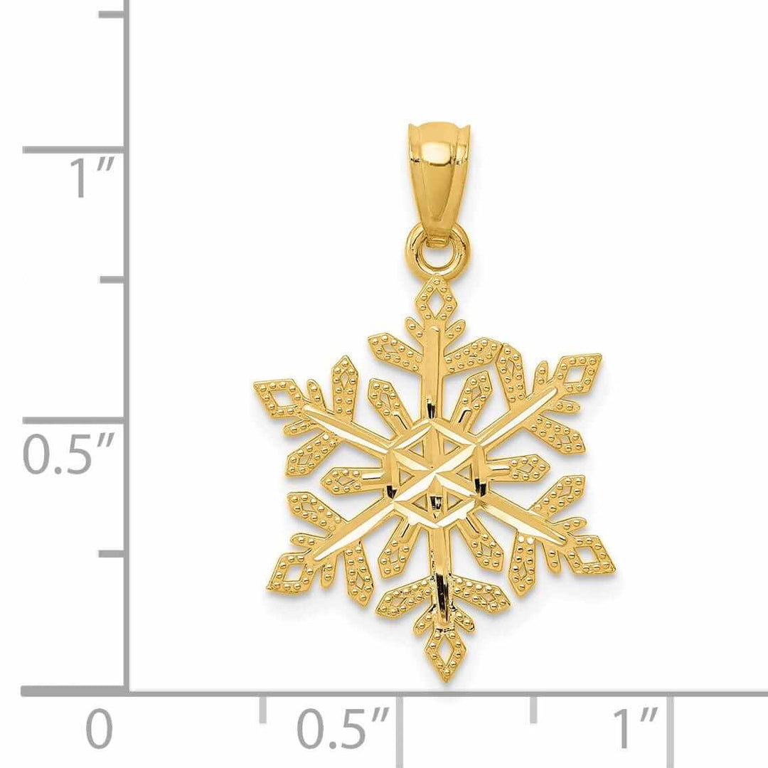 Lovely Rita's Pendants & Charms 14 Yellow Gold Polished Snowflake Charm Pendant