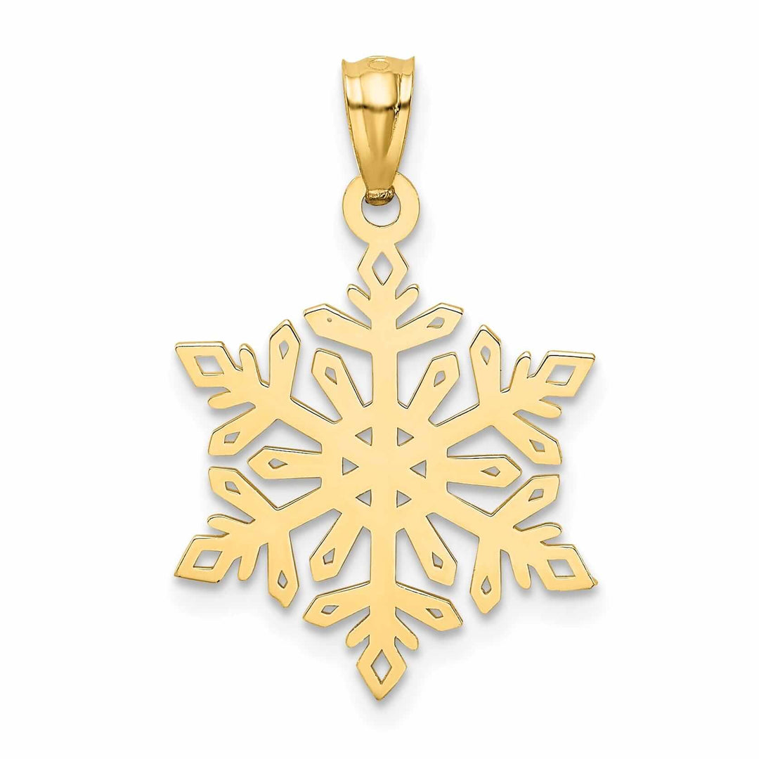 Lovely Rita's Pendants & Charms 14 Yellow Gold Polished Snowflake Charm Pendant
