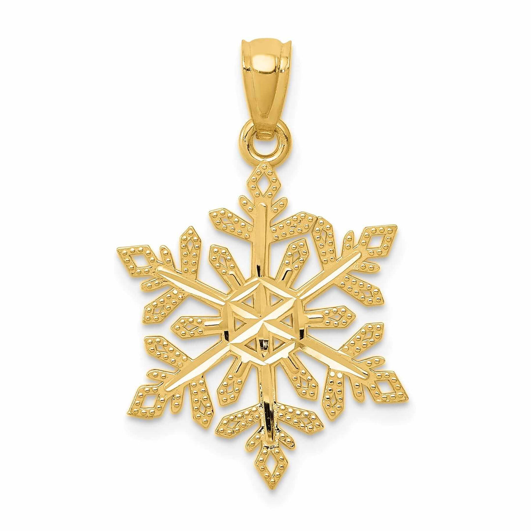 Lovely Rita's Pendants & Charms 14 Yellow Gold Polished Snowflake Charm Pendant