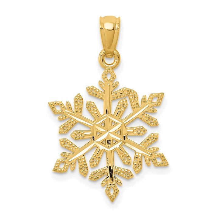 Lovely Rita's Pendants & Charms 14 Yellow Gold Polished Snowflake Charm Pendant