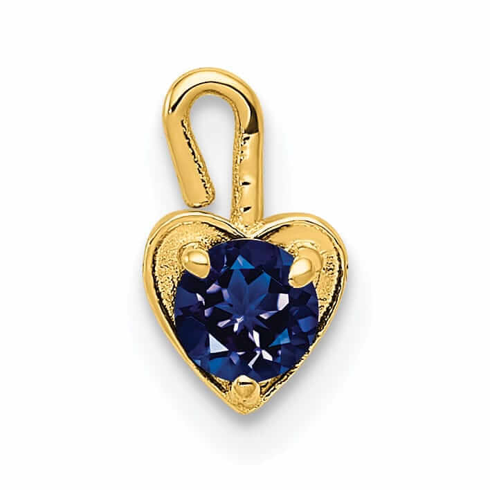 Lovely Rita's Pendants & Charms 14 Yellow Gold September Birthstone Heart Charm
