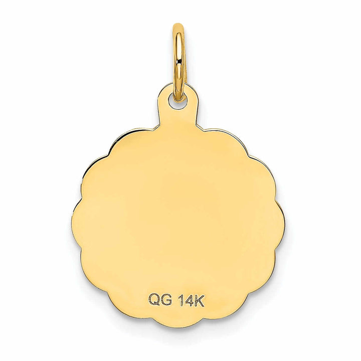 Lovely Rita's Pendants & Charms 14 Yellow Gold Sweet Sixteen Disc Charm Pendant.