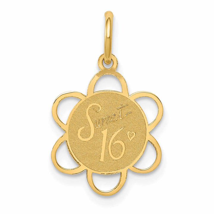 Lovely Rita's Pendants & Charms 14 Yellow Gold Sweet Sixteen Disc Charm Pendant