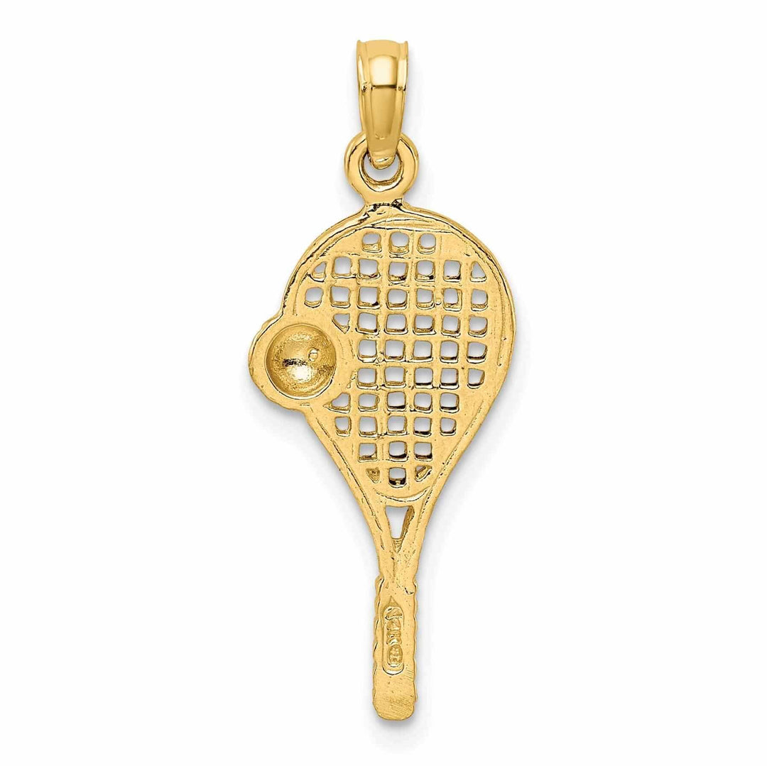 Lovely Rita's Pendants & Charms 14 Yellow Gold Tennis with Ball Racquet Pendant