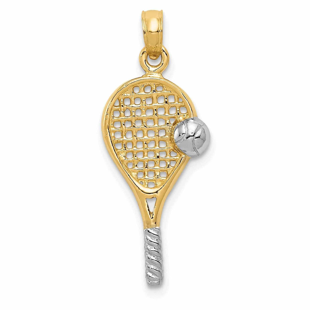 Lovely Rita's Pendants & Charms 14 Yellow Gold Tennis with Ball Racquet Pendant