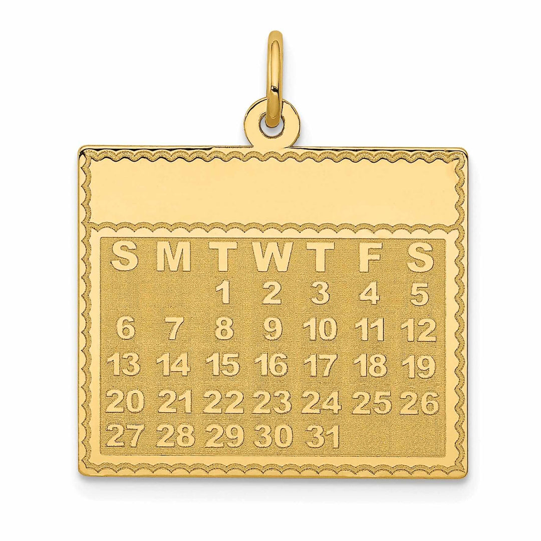 Lovely Rita's Pendants & Charms 14 Yellow Gold Tuesday First Day Calendar Charm