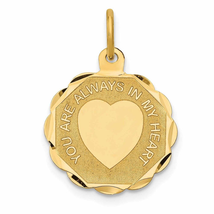 Lovely Rita's Pendants & Charms 14 Yellow Gold You Are Always In My Heart Charm