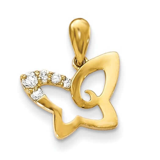 Lovely Rita's Pendants & Charms 14k CZ Childrens Butterfly Pendant
