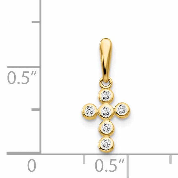 Lovely Rita's Pendants & Charms 14k CZ Childrens Cross Pendant