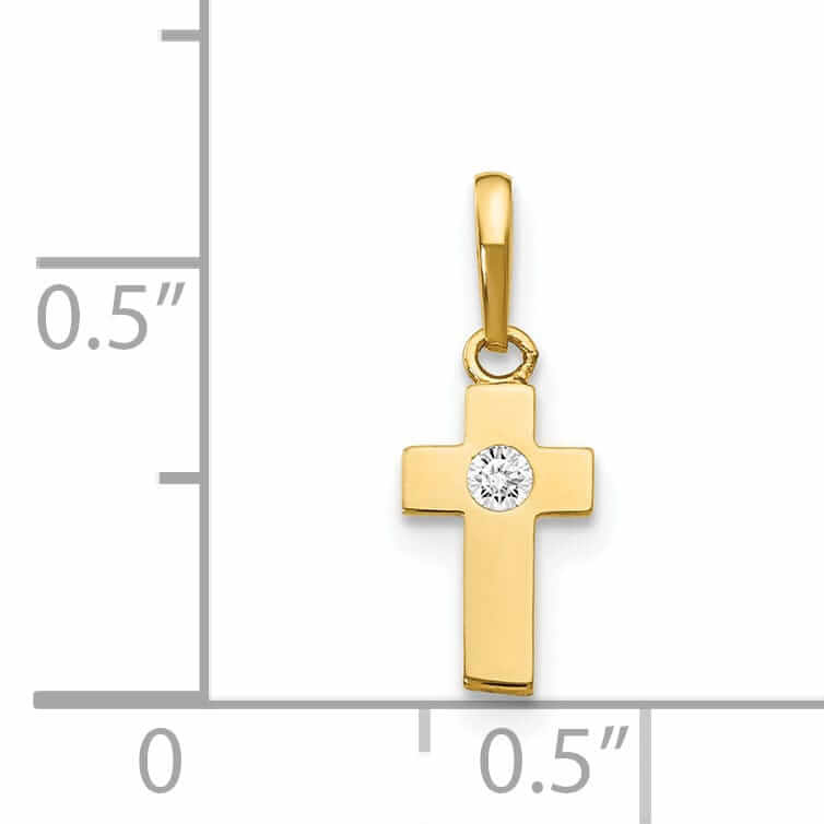 Lovely Rita's Pendants & Charms 14k CZ Childrens Cross Pendant