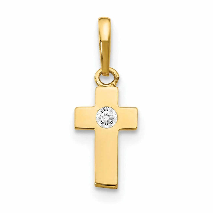 Lovely Rita's Pendants & Charms 14k CZ Childrens Cross Pendant