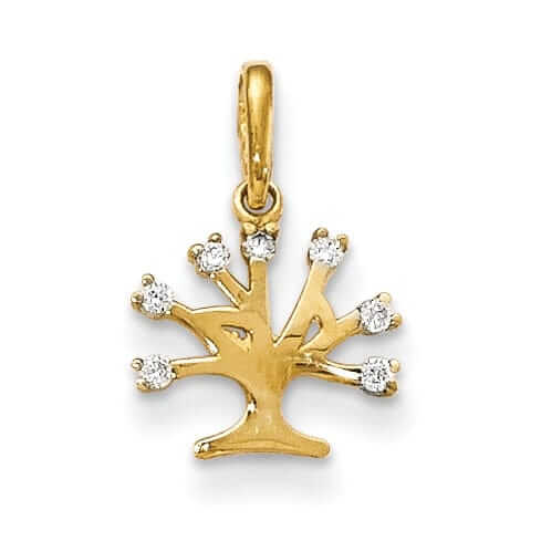 Lovely Rita's Pendants & Charms 14k CZ Childrens Tree Pendant