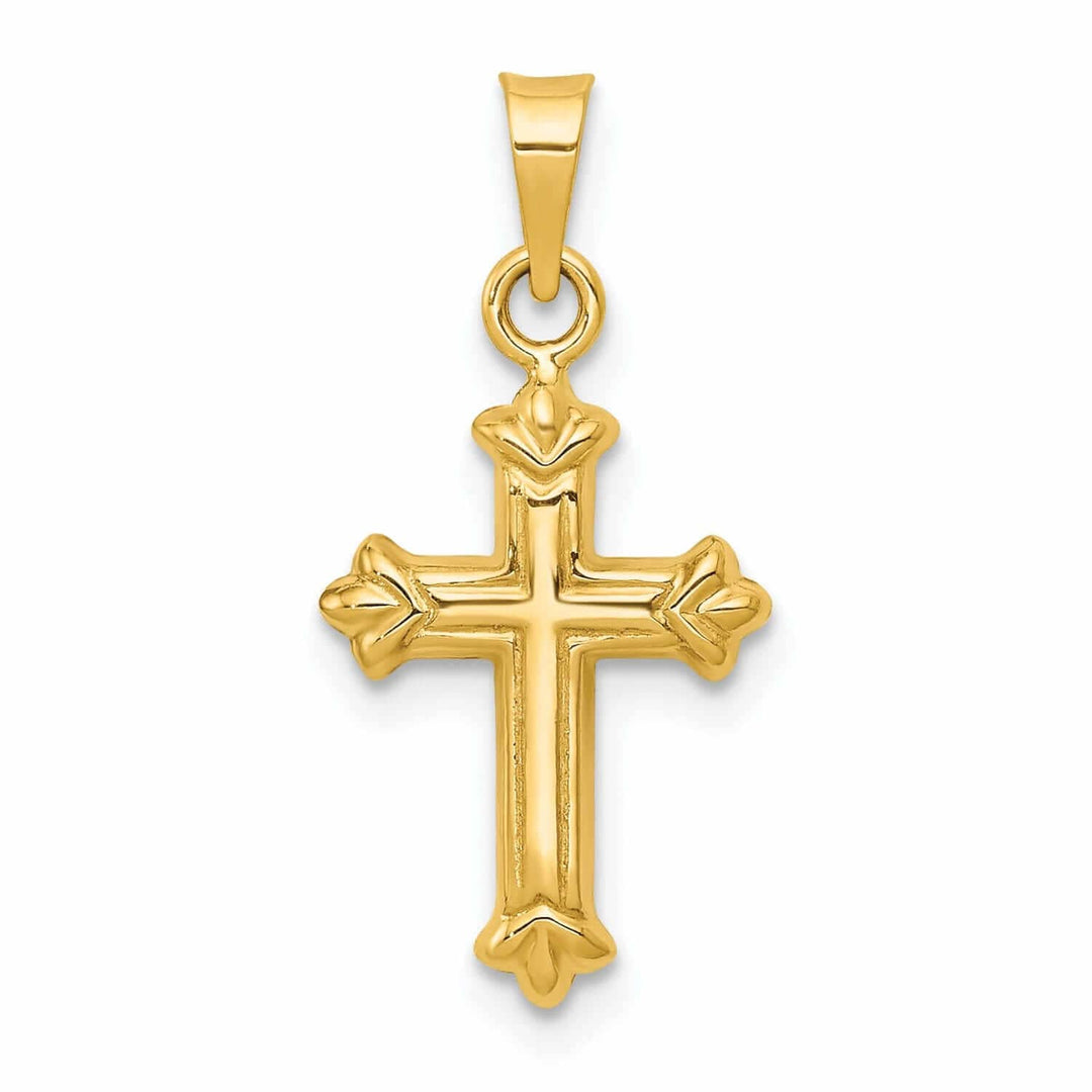 Lovely Rita's Pendants & Charms 14k Fleur de Lis Hollow Cross Charm