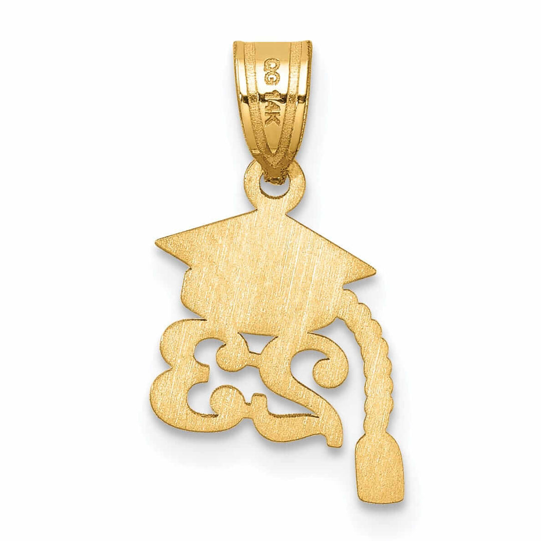 Lovely Rita's Pendants & Charms 14K Gold Graduation Cap '23 Charm with Dangling Tassel, Unisex