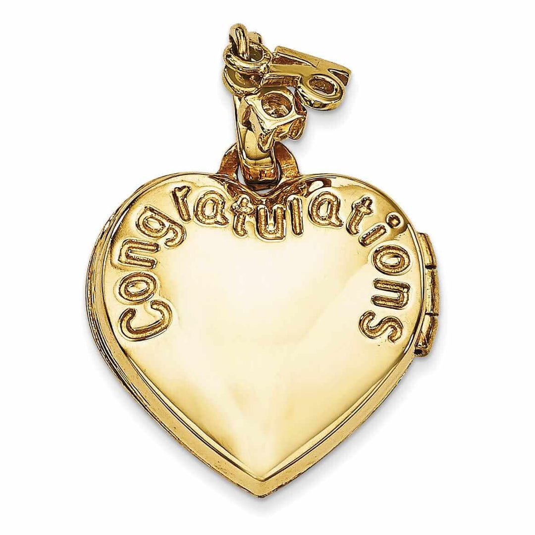Lovely Rita's Pendants & Charms 14k Gold Heart Happy 16th Birthday with Locket