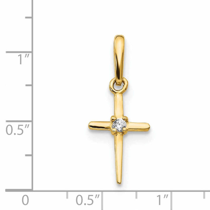 Lovely Rita's Pendants & Charms 14k Madi K C.Z Stone Childrens Cross Pendant