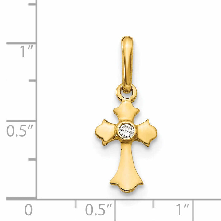 Lovely Rita's Pendants & Charms 14k Madi K CZ Childrens Cross Pendant