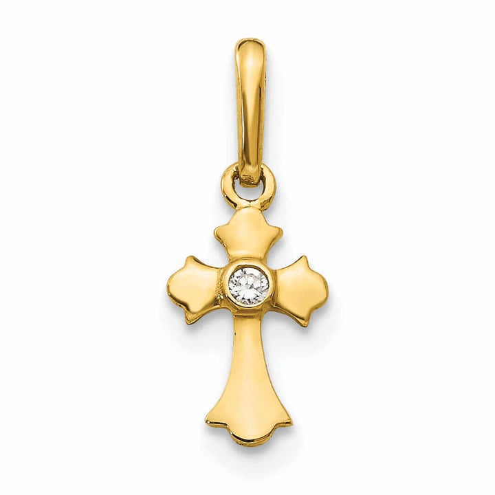 Lovely Rita's Pendants & Charms 14k Madi K CZ Childrens Cross Pendant