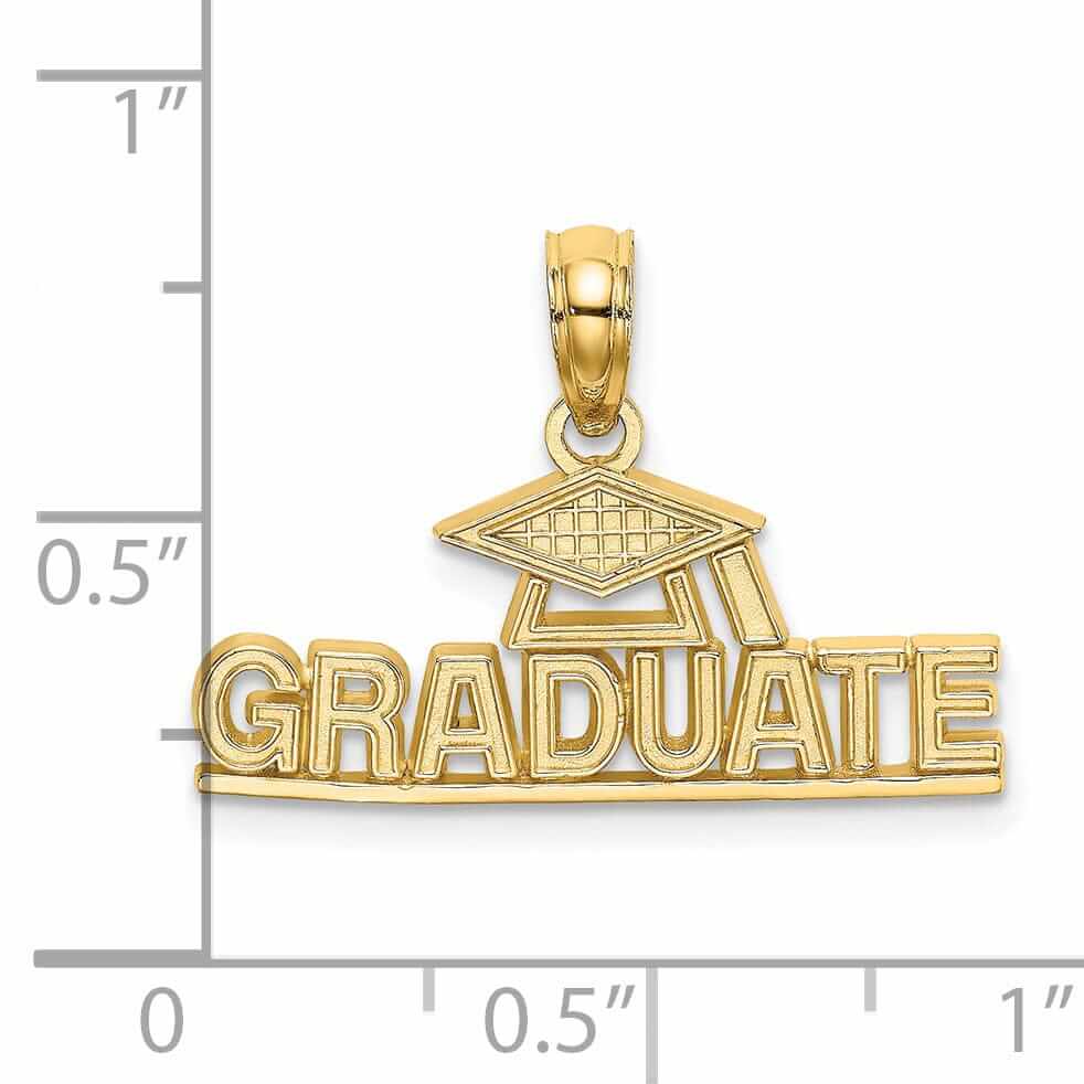 Lovely Rita's Pendants & Charms 14K Polished Graduate Under Cap Charm - Unisex