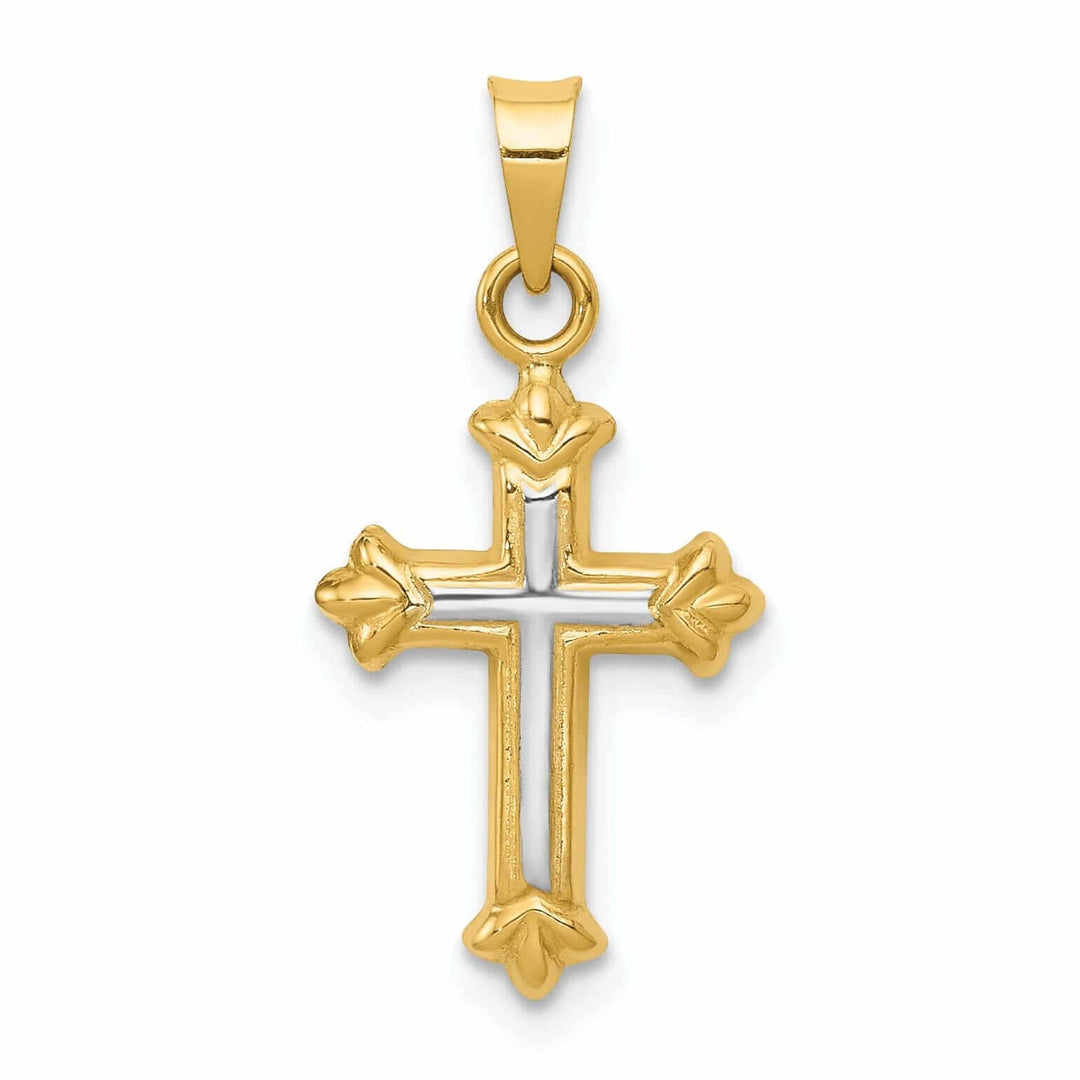 Lovely Rita's Pendants & Charms 14k Rhodium Hollow Cross Charm