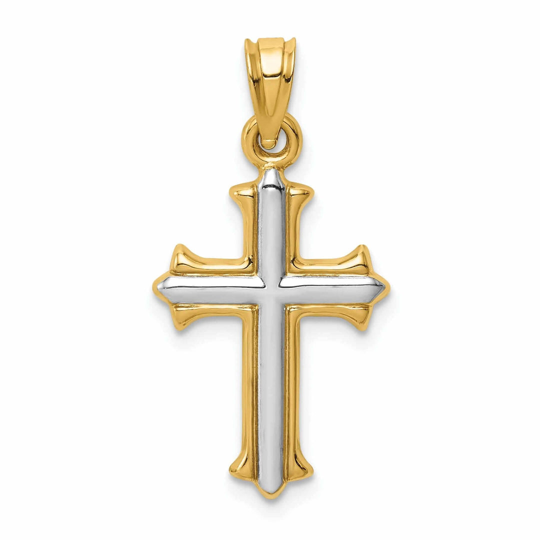Lovely Rita's Pendants & Charms 14k Rhodium Hollow Cross Pendant