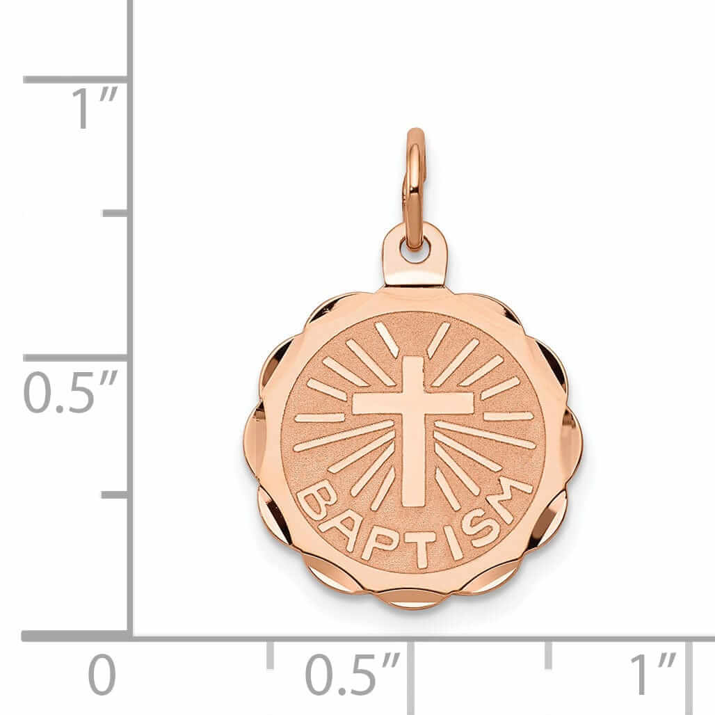 Lovely Rita's Pendants & Charms 14k Rose Gold Baptism Medal Pendant.
