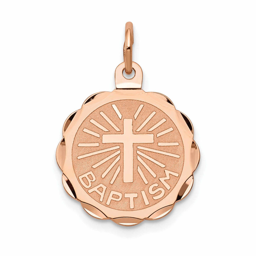 Lovely Rita's Pendants & Charms 14k Rose Gold Baptism Medal Pendant.