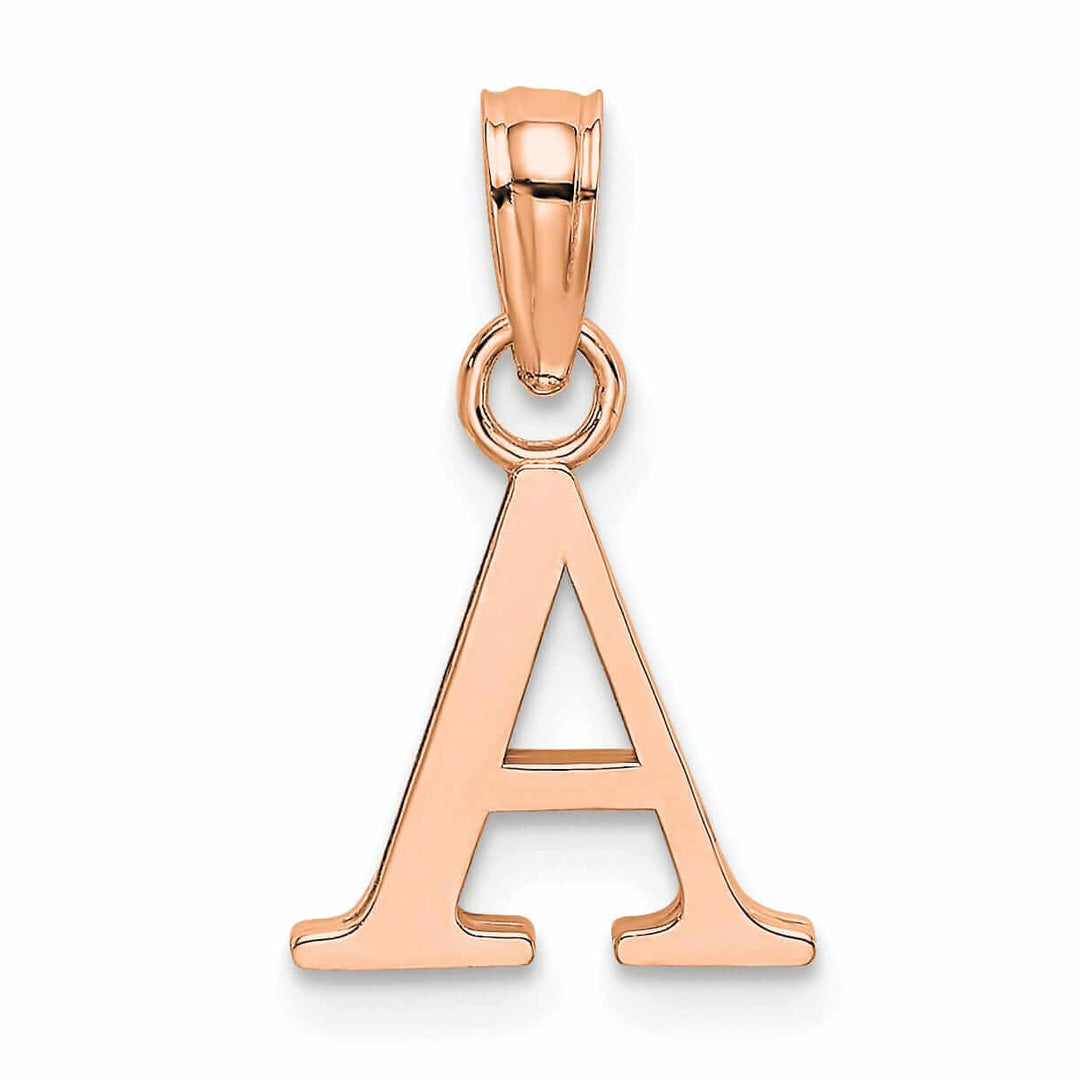Lovely Rita's Pendants & Charms 14K Rose Gold Block Design Small Letter A Initial Charm Pendant