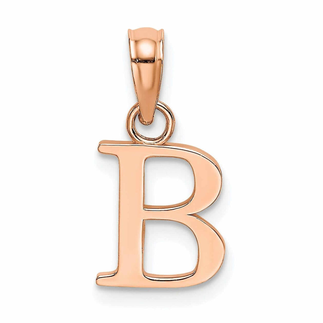 Lovely Rita's Pendants & Charms 14K Rose Gold Block Design Small Letter B  Initial Charm Pendant