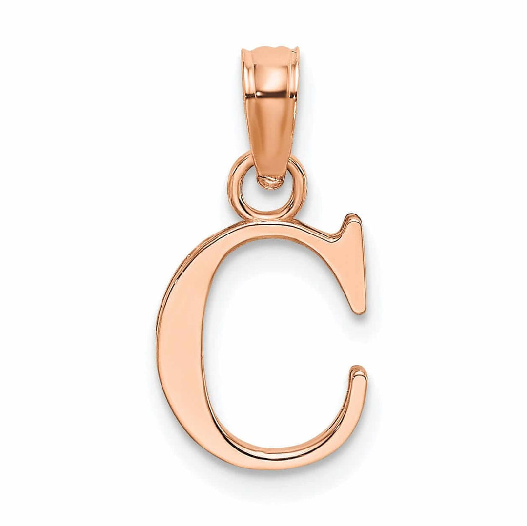 Lovely Rita's Pendants & Charms 14K Rose Gold Block Design Small Letter C  Initial Charm Pendant