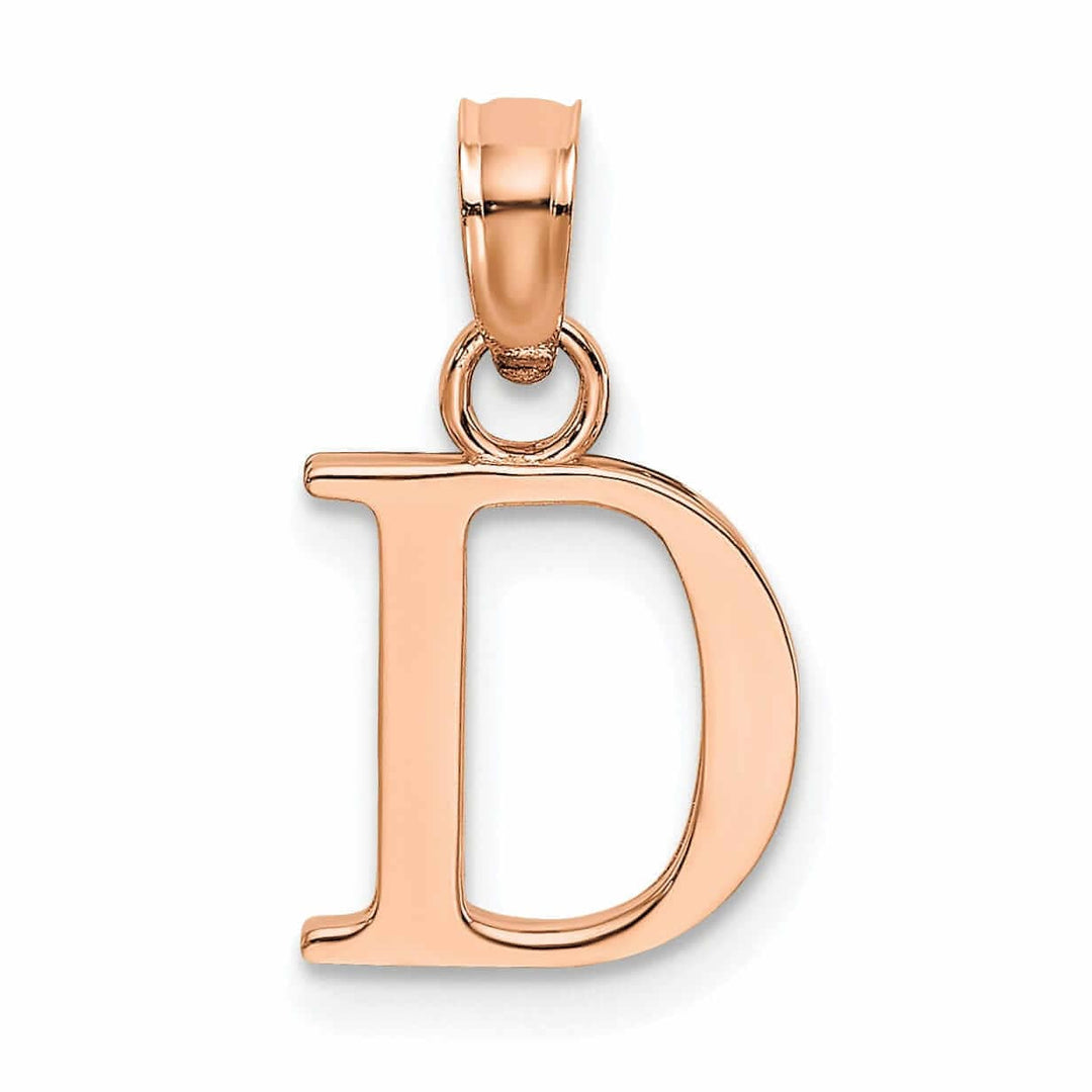 Lovely Rita's Pendants & Charms 14K Rose Gold Block Design Small Letter D Initial Charm Pendant