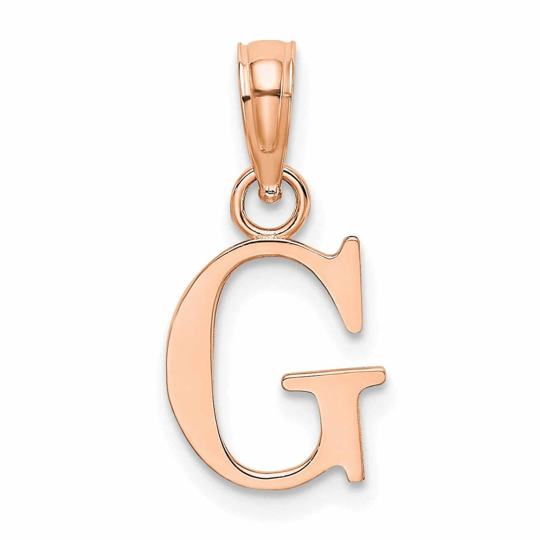 Lovely Rita's Pendants & Charms 14K Rose Gold Block Design Small Letter G Initial Charm Pendant