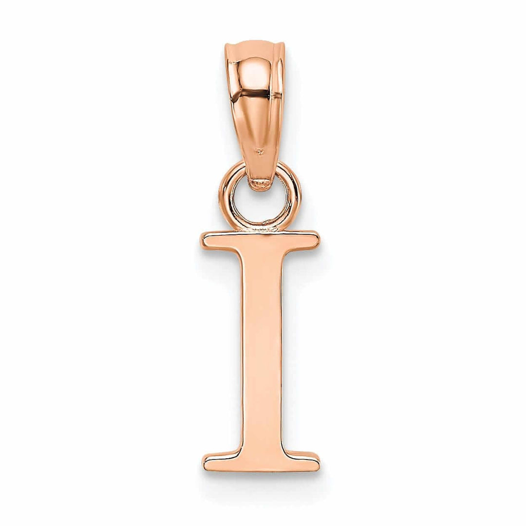 Lovely Rita's Pendants & Charms 14K Rose Gold Block Design Small Letter I Initial Charm Pendant