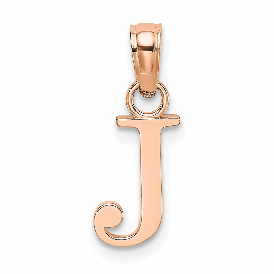 Lovely Rita's Pendants & Charms 14K Rose Gold Block Design Small Letter J Initial Charm Pendant
