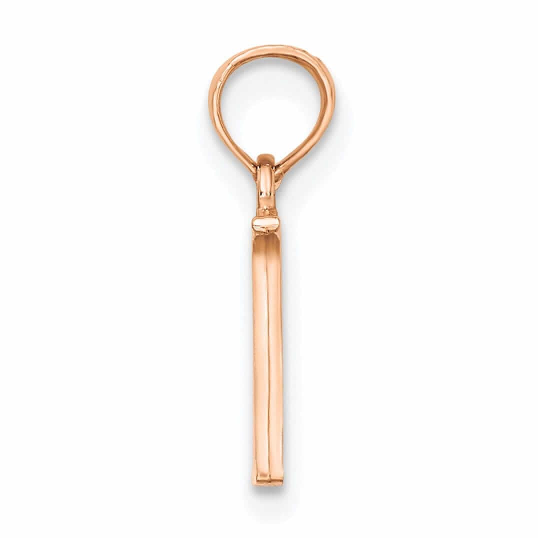 Lovely Rita's Pendants & Charms 14K Rose Gold Block Design Small Letter N Initial Charm Pendant