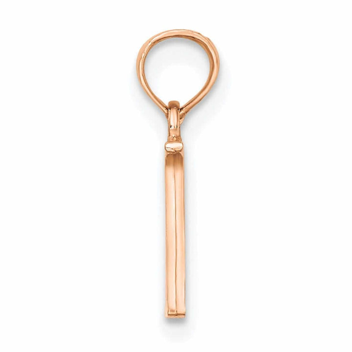 Lovely Rita's Pendants & Charms 14K Rose Gold Block Design Small Letter N Initial Charm Pendant