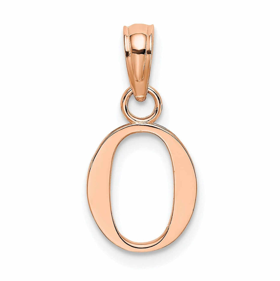 Lovely Rita's Pendants & Charms 14K Rose Gold Block Design Small Letter O Initial Charm Pendant