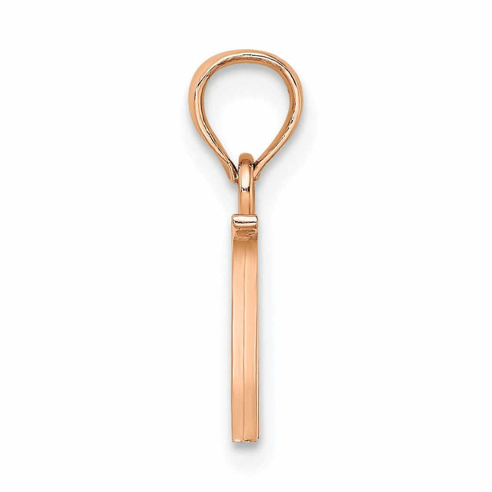 Lovely Rita's Pendants & Charms 14K Rose Gold Block Design Small Letter W Initial Charm Pendant