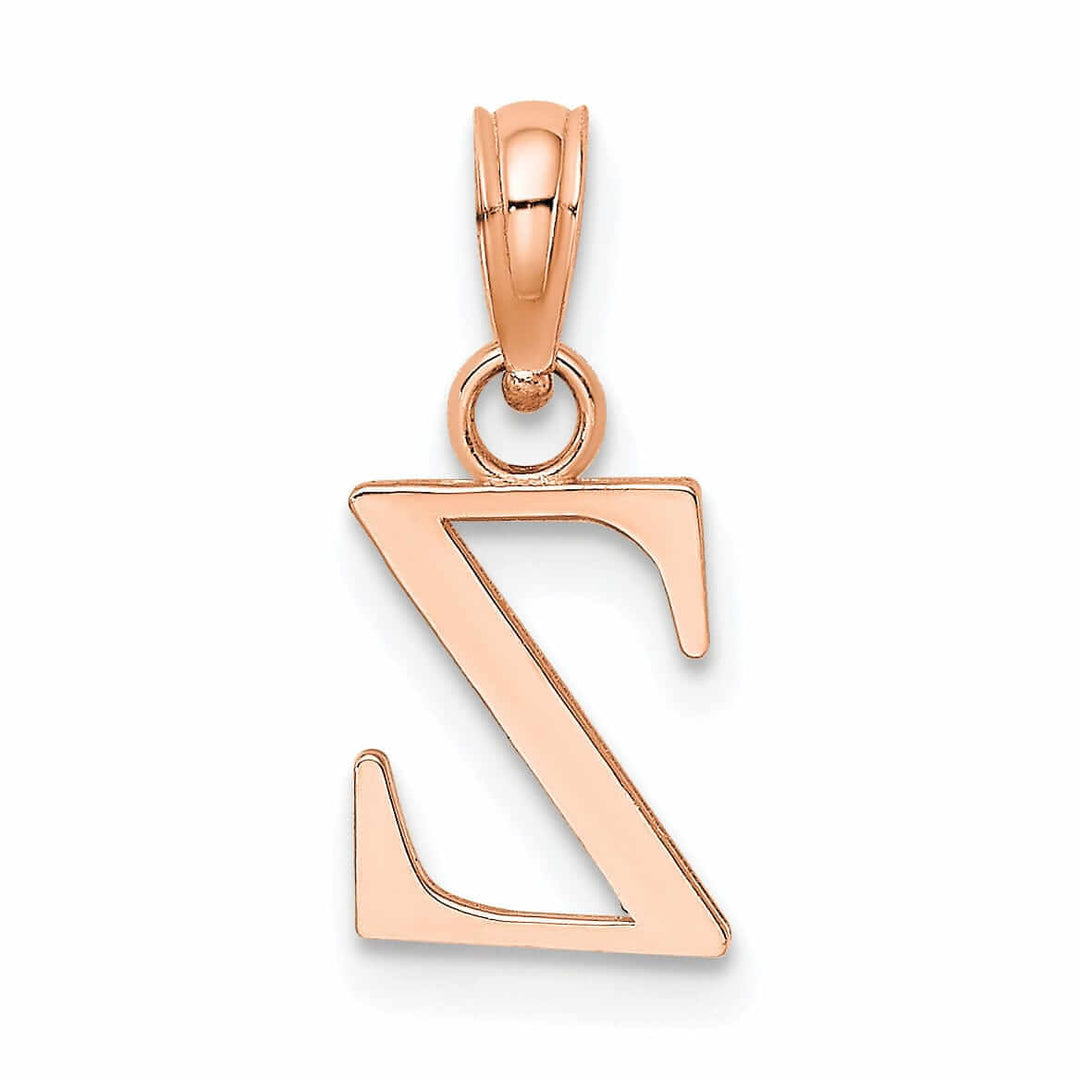 Lovely Rita's Pendants & Charms 14K Rose Gold Block Design Small Letter Z Initial Charm Pendant