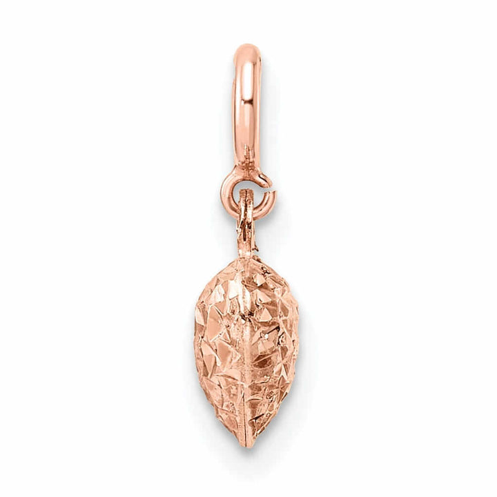 Lovely Rita's Pendants & Charms 14K Rose Gold D.C Finish 3-D Heart Design with Spring Ring Clasp Charm Pendant