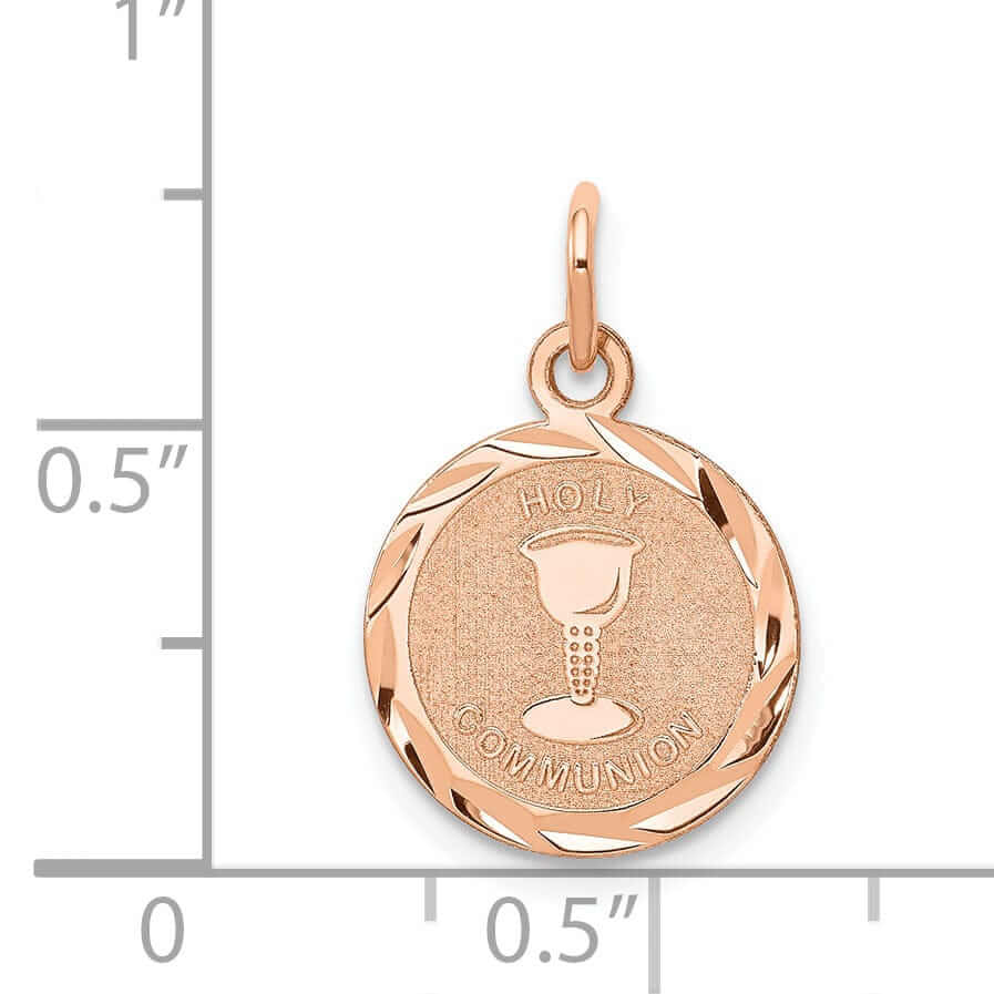 Lovely Rita's Pendants & Charms 14k Rose Gold Holy Communion Medal Pendant.