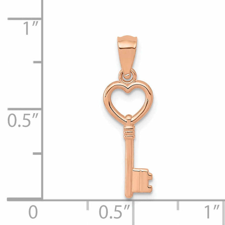 Lovely Rita's Pendants & Charms 14k Rose Gold Key Charm Pendant