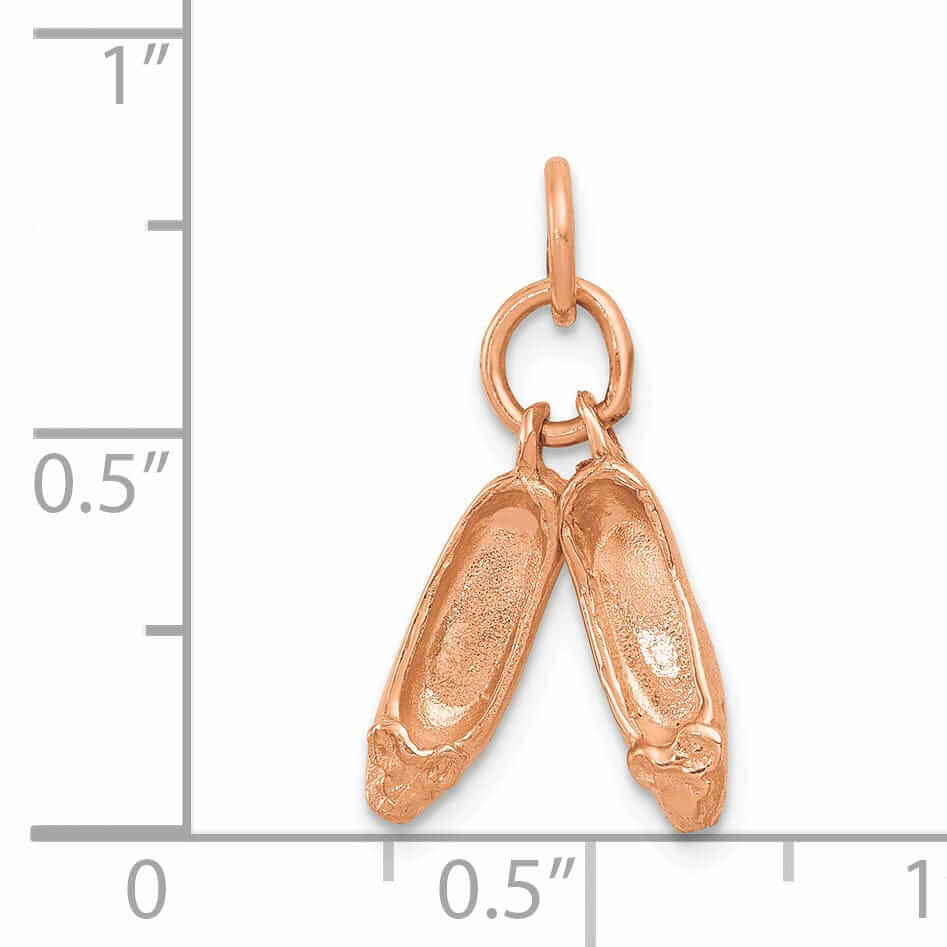 Lovely Rita's Pendants & Charms 14k Rose Gold Moveable Ballet Slippers Pendant