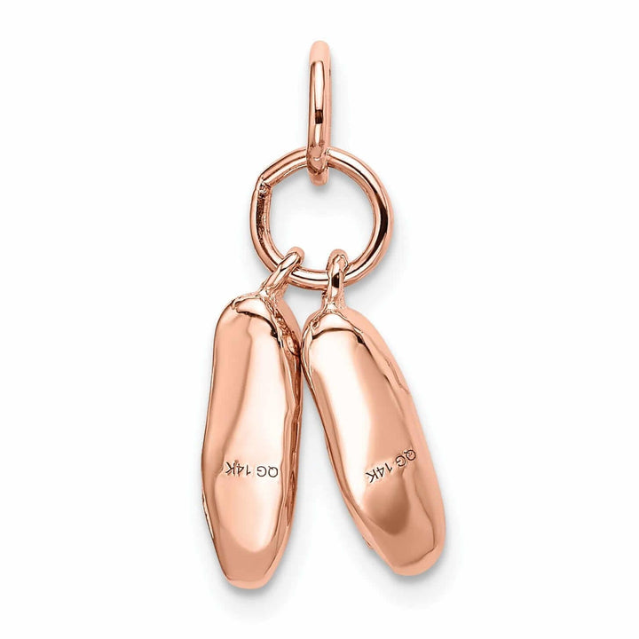 Lovely Rita's Pendants & Charms 14k Rose Gold Moveable Ballet Slippers Pendant