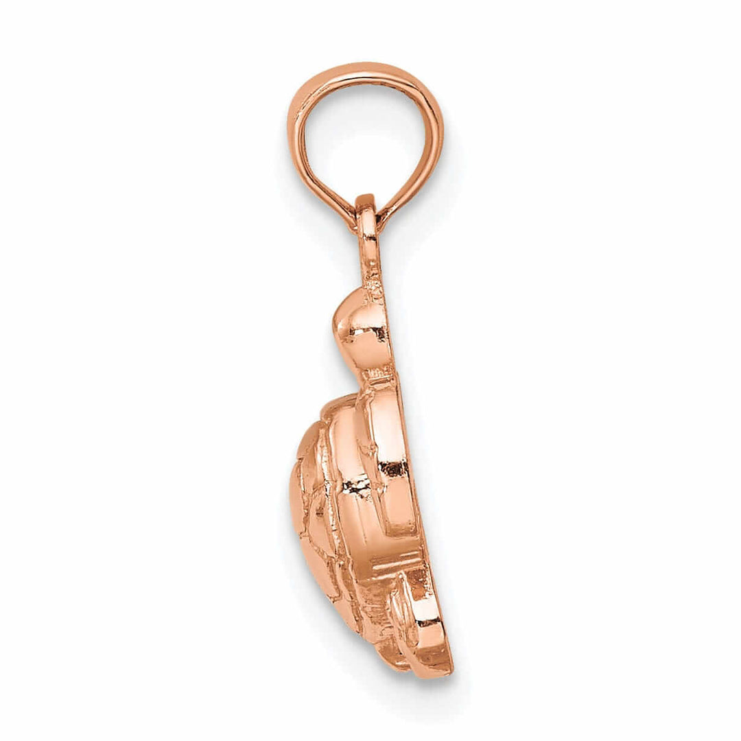 Lovely Rita's Pendants & Charms 14K Rose Gold Open Back Solid Casted Textured Polished Finish Mini Sea Turtle Charm Pendant