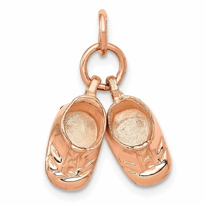 Lovely Rita's Pendants & Charms 14k Rose Gold Polished 3 D Baby Shoes Pendant.